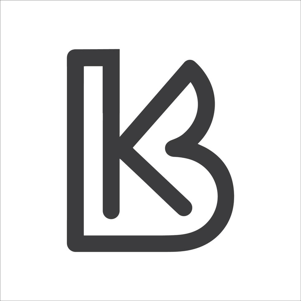 eerste brief bk logo of kb logo vector ontwerp sjabloon