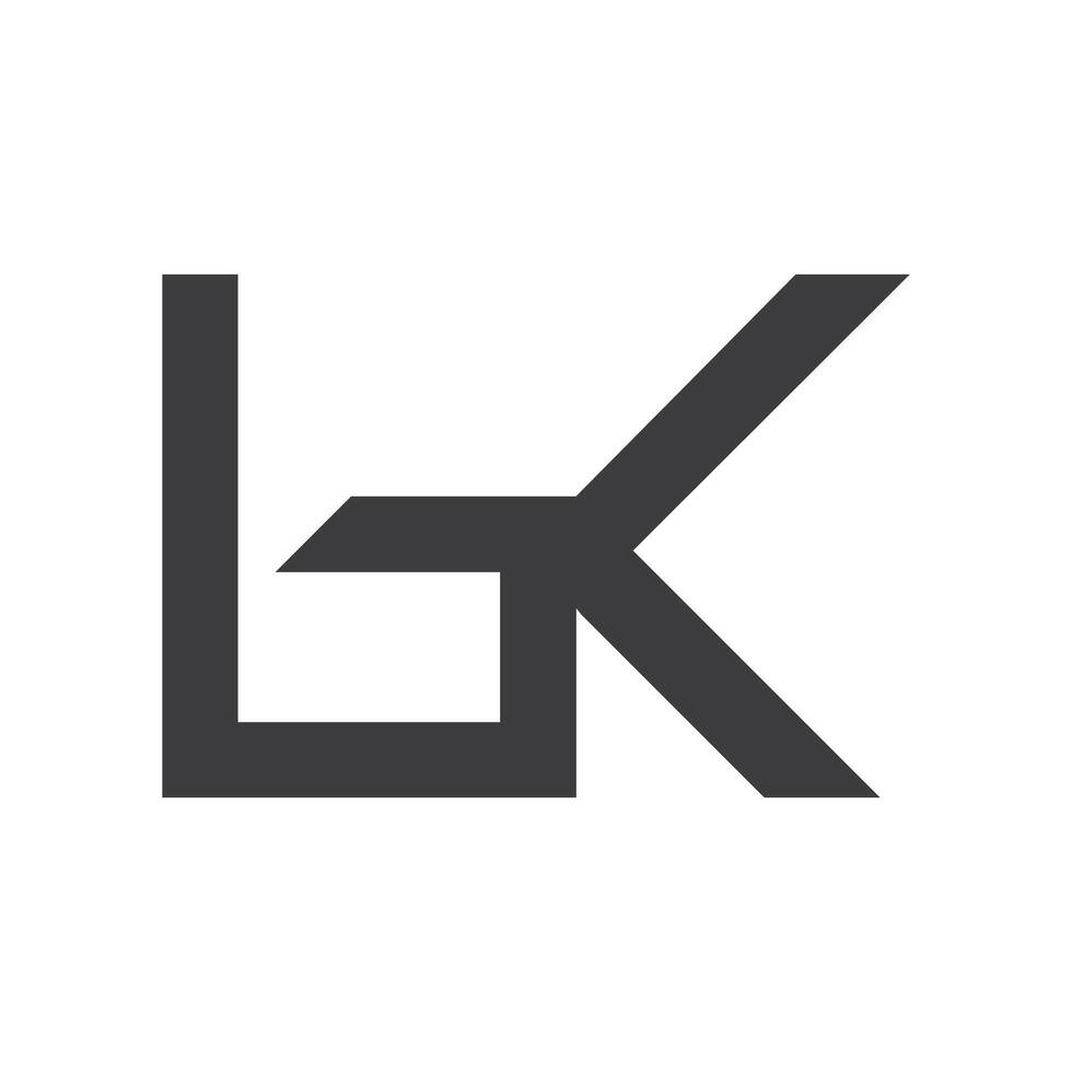 eerste brief bk logo of kb logo vector ontwerp sjabloon