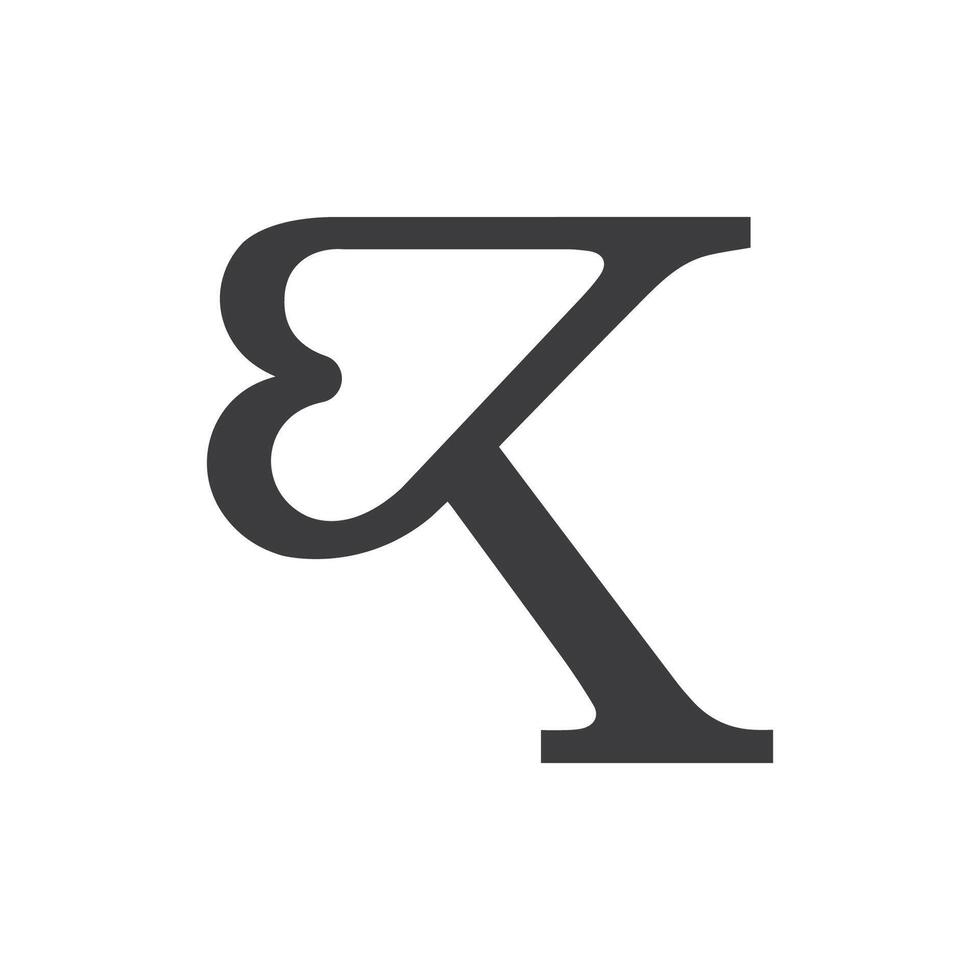 eerste brief bk logo of kb logo vector ontwerp sjabloon