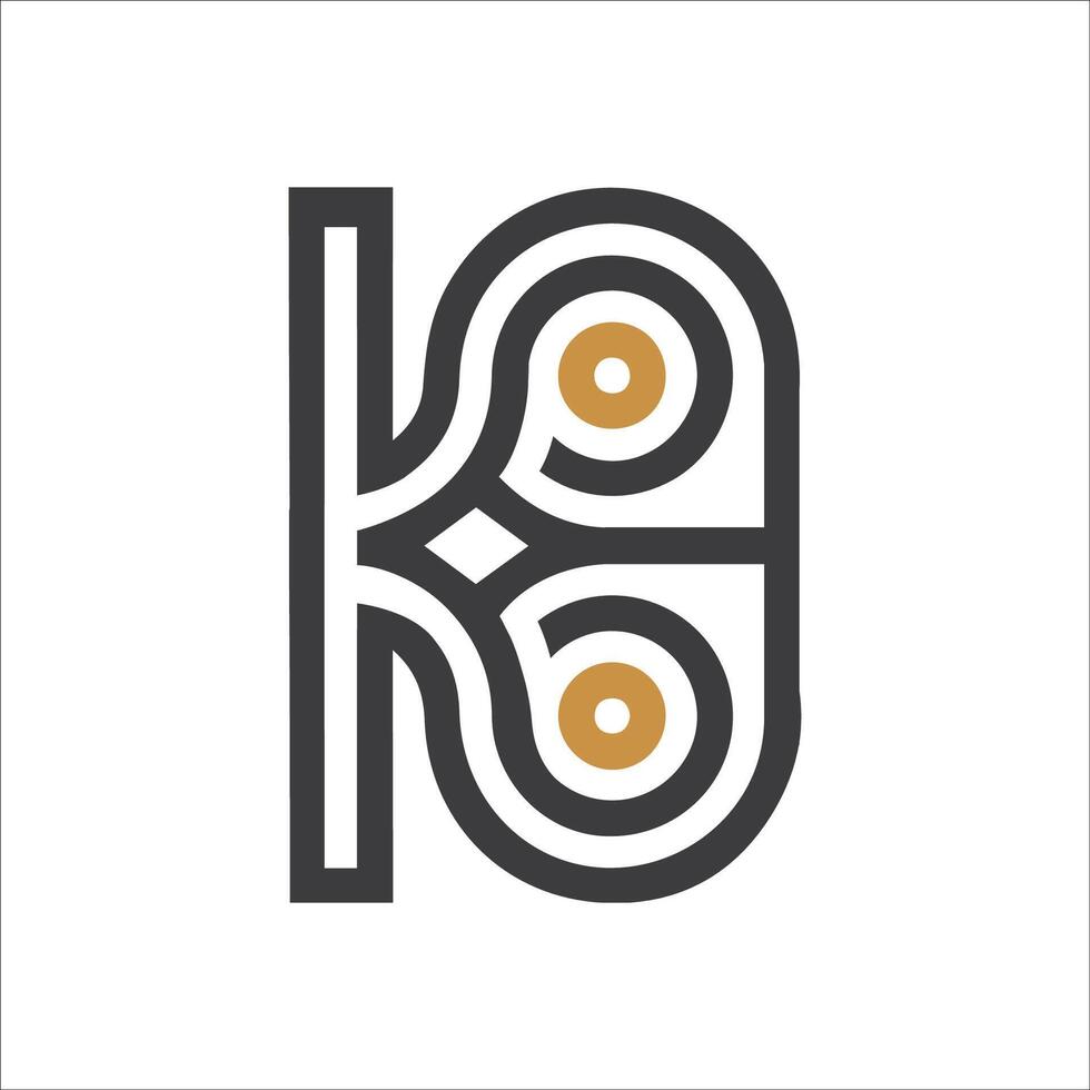 eerste brief bk logo of kb logo vector ontwerp sjabloon