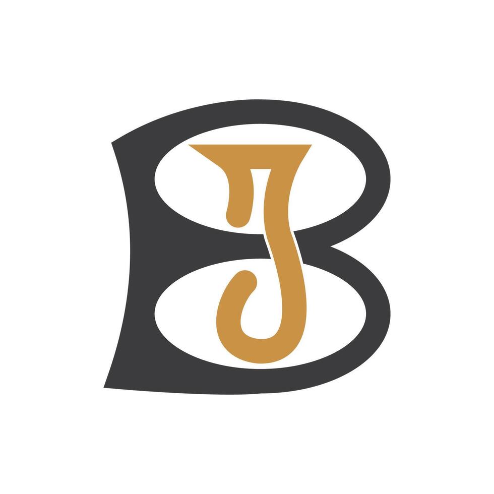 eerste brief bj logo of jb logo vector ontwerp sjabloon