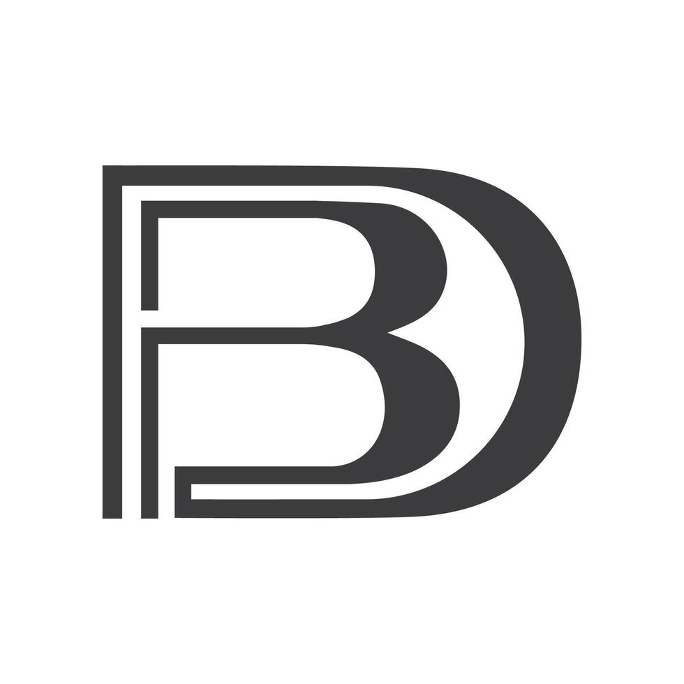 eerste brief bd logo of db logo vector ontwerp sjabloon