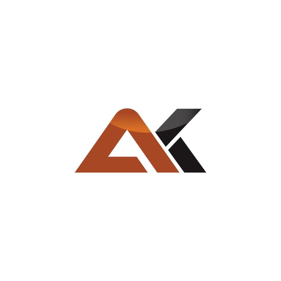 eerste brief ak logo of ka logo vector ontwerp sjabloon