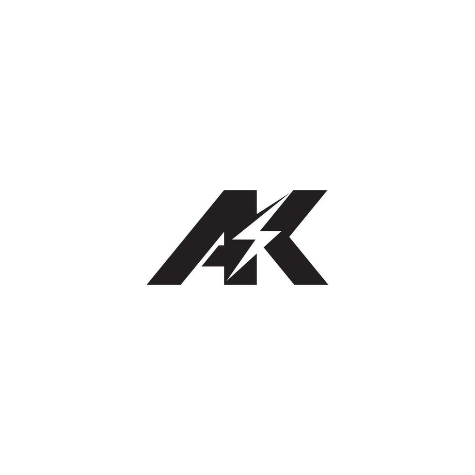 eerste brief ak logo of ka logo vector ontwerp sjabloon