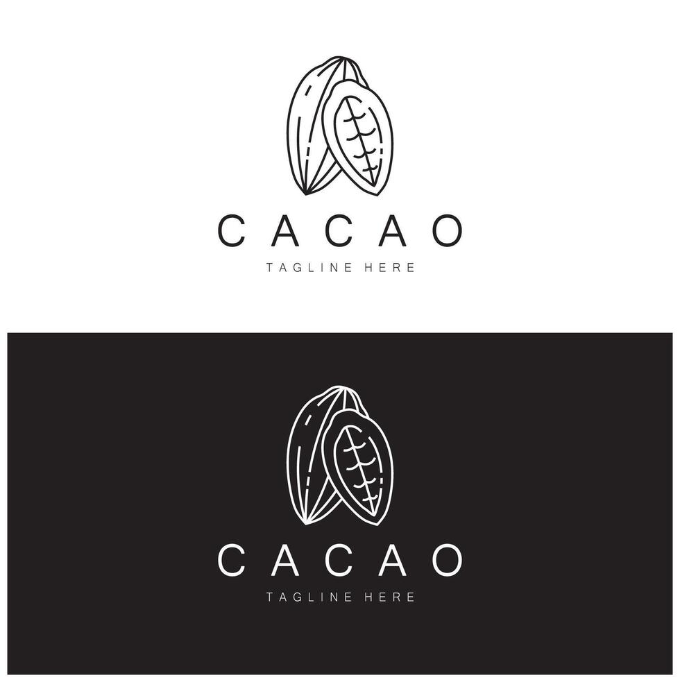 cacao logo, cacao boon, cacao boom, cacao takken en bladeren, chocolade mengen Aan wit achtergrond,vintage,modern,eenvoudig,minimalistisch icoon illustratie sjabloon ontwerp vector