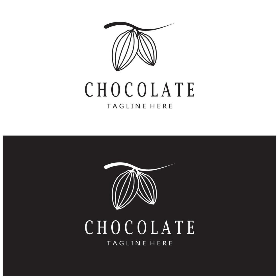 cacao logo, cacao boon, cacao boom, cacao takken en bladeren, chocolade mengen Aan wit achtergrond,vintage,modern,eenvoudig,minimalistisch icoon illustratie sjabloon ontwerp vector