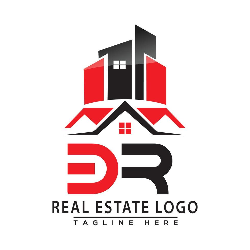 br echt landgoed logo rood kleur ontwerp huis logo voorraad vector. vector