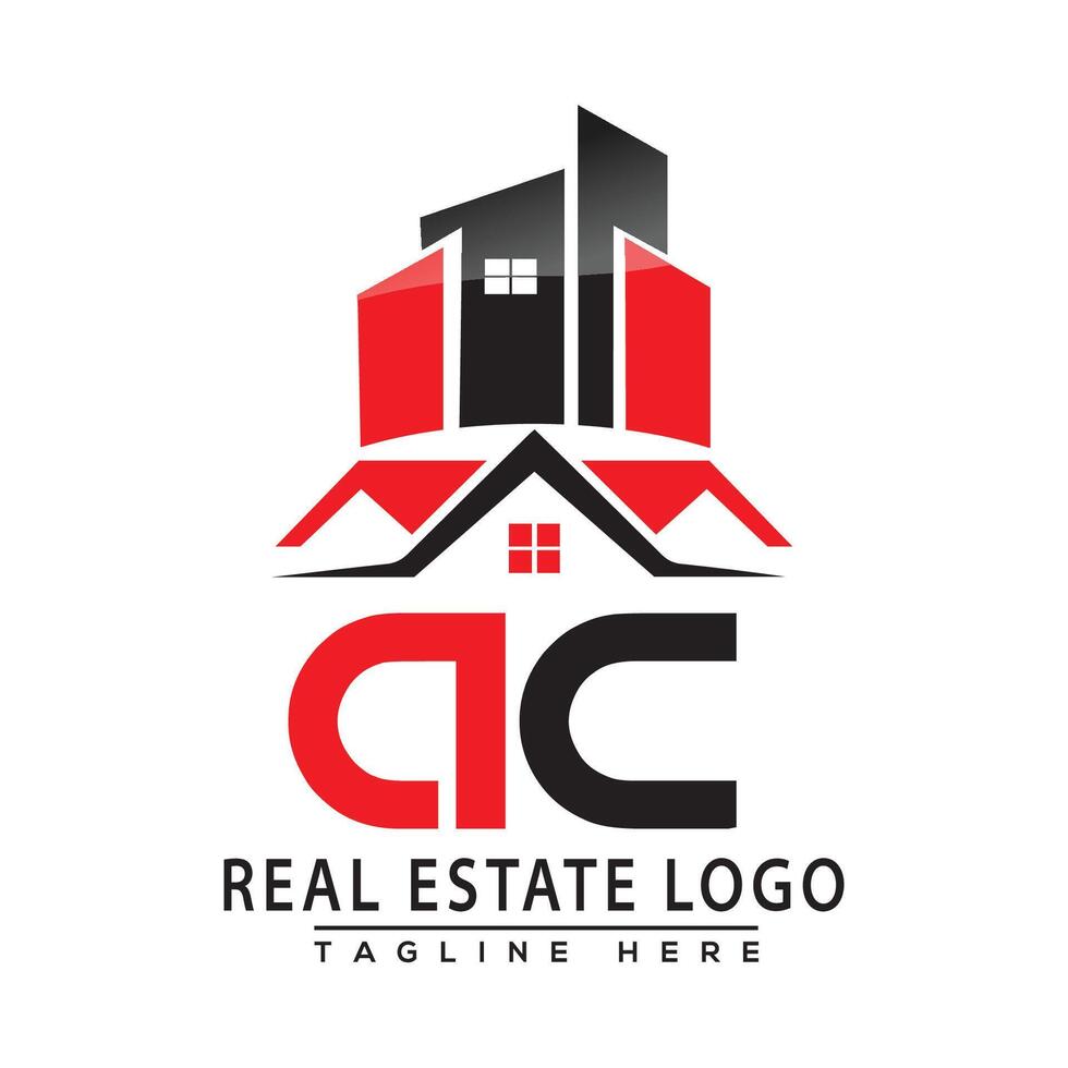 ac echt landgoed logo rood kleur ontwerp huis logo voorraad vector. vector