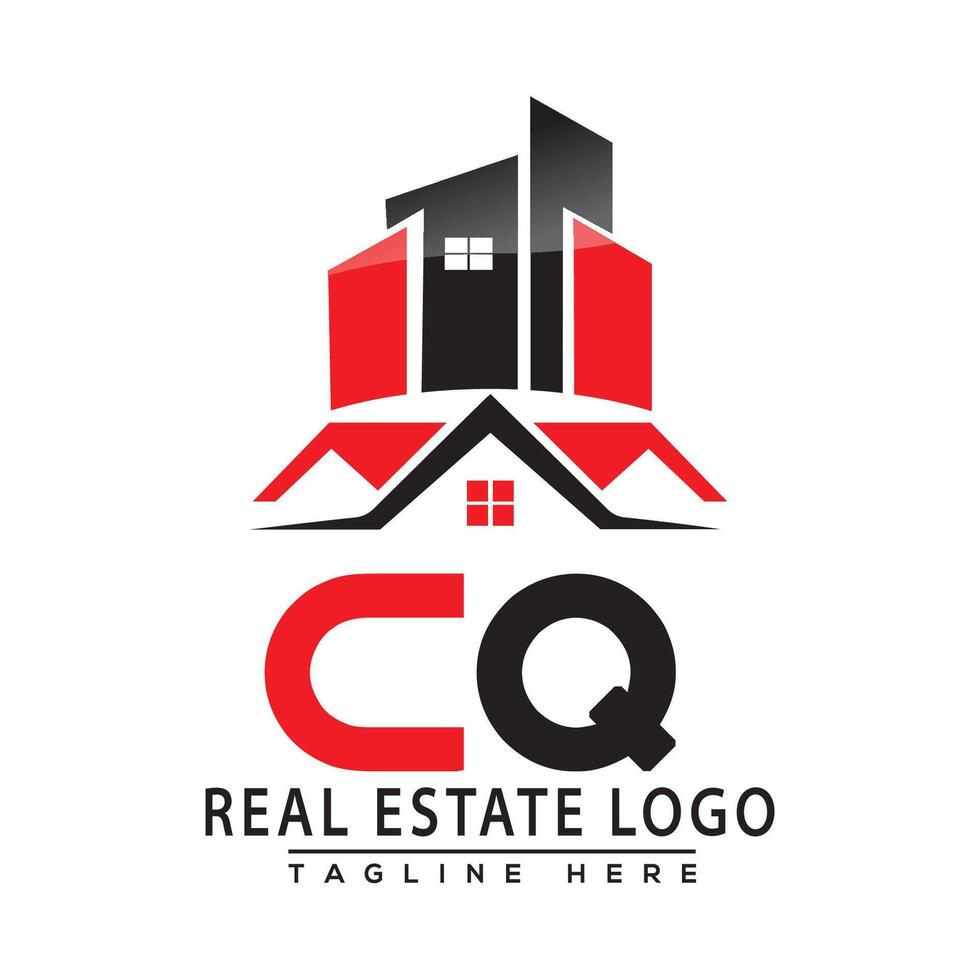 cq echt landgoed logo rood kleur ontwerp huis logo voorraad vector. vector