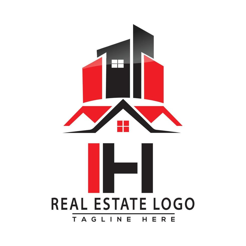 ih echt landgoed logo rood kleur ontwerp huis logo voorraad vector. vector