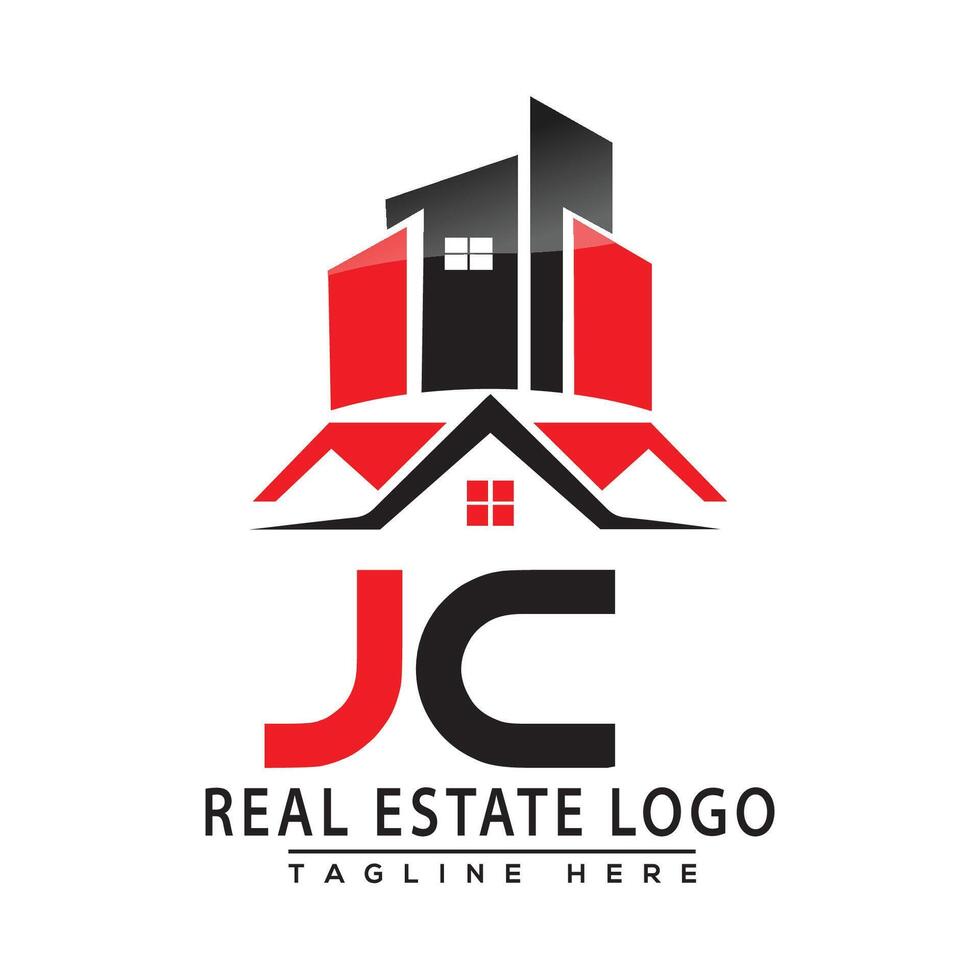 jc echt landgoed logo rood kleur ontwerp huis logo voorraad vector. vector