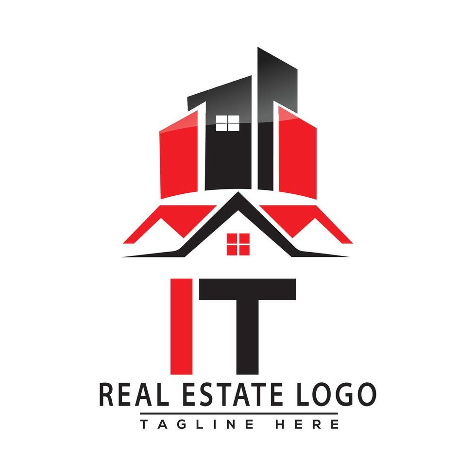 het echt landgoed logo rood kleur ontwerp huis logo voorraad vector. vector