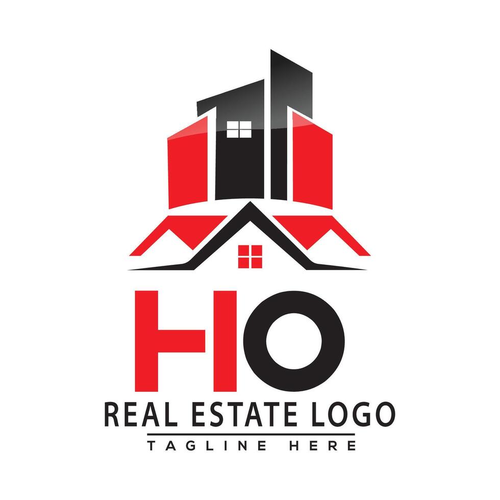 ho echt landgoed logo rood kleur ontwerp huis logo voorraad vector. vector