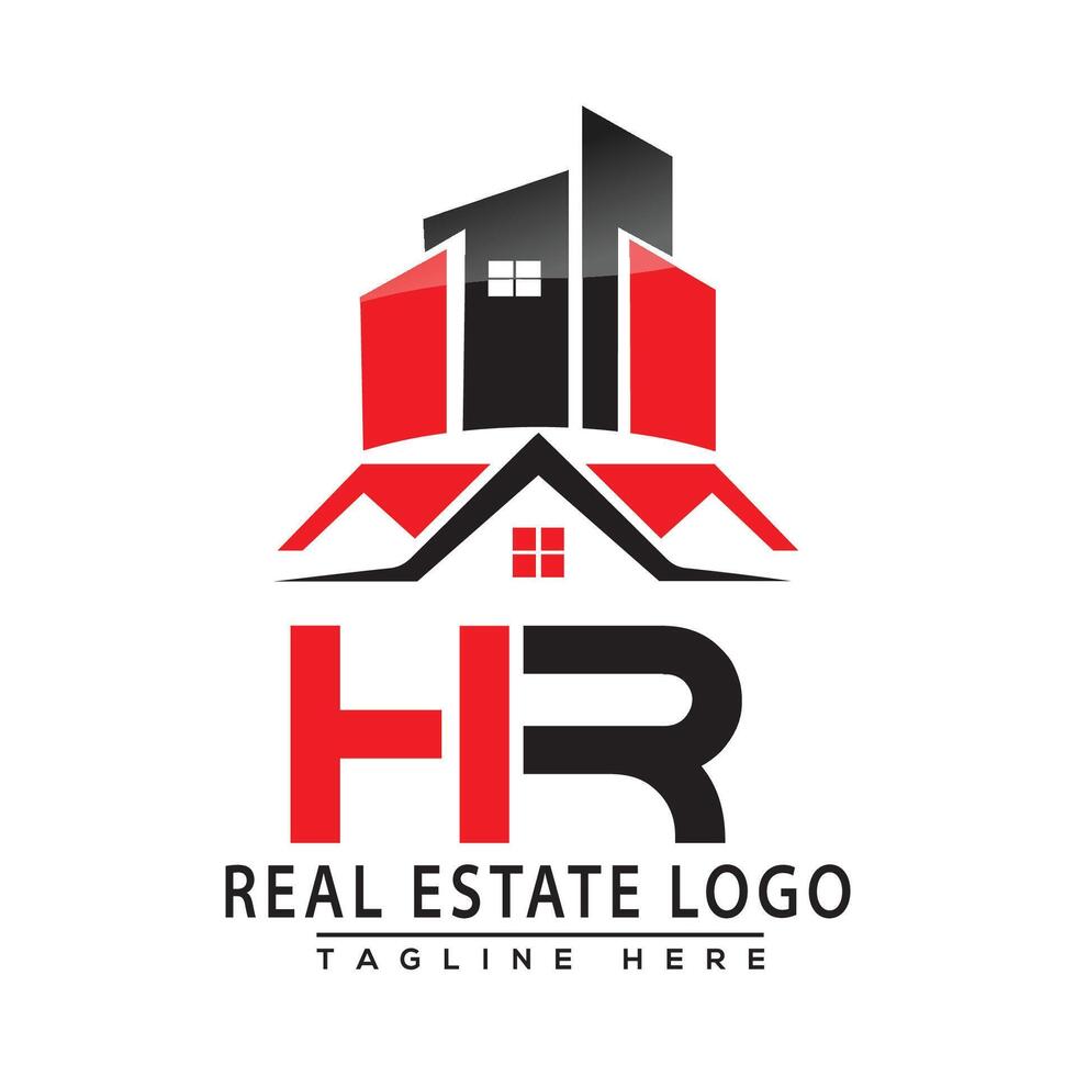 hr echt landgoed logo rood kleur ontwerp huis logo voorraad vector. vector