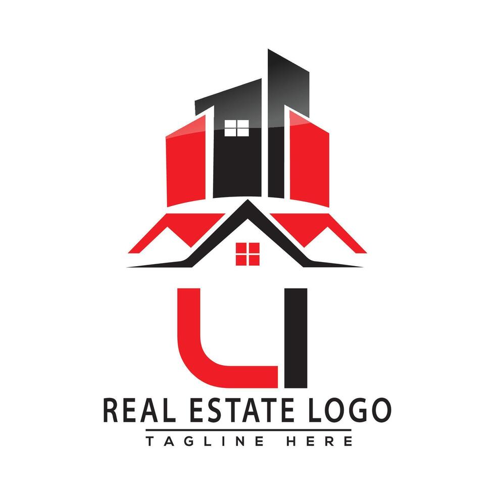 li echt landgoed logo rood kleur ontwerp huis logo voorraad vector. vector