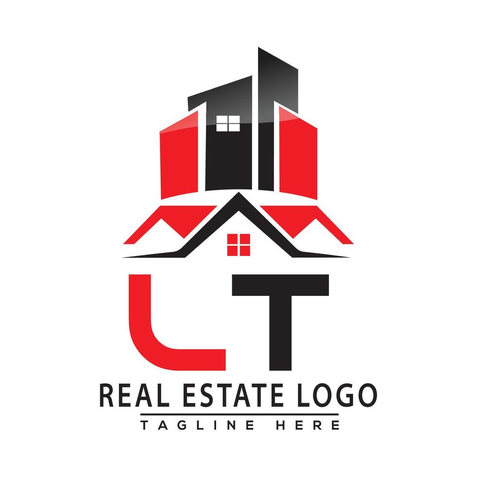 lt echt landgoed logo rood kleur ontwerp huis logo voorraad vector. vector