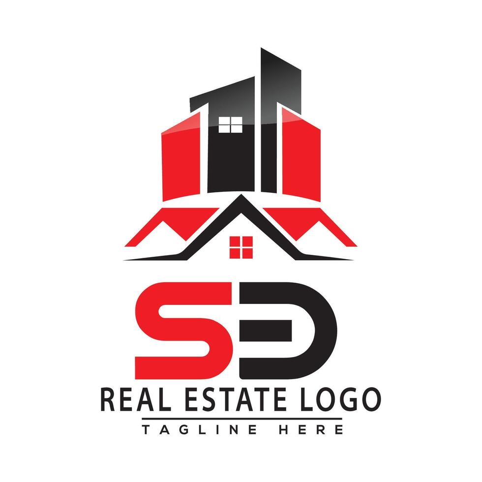 sb echt landgoed logo rood kleur ontwerp huis logo voorraad vector. vector