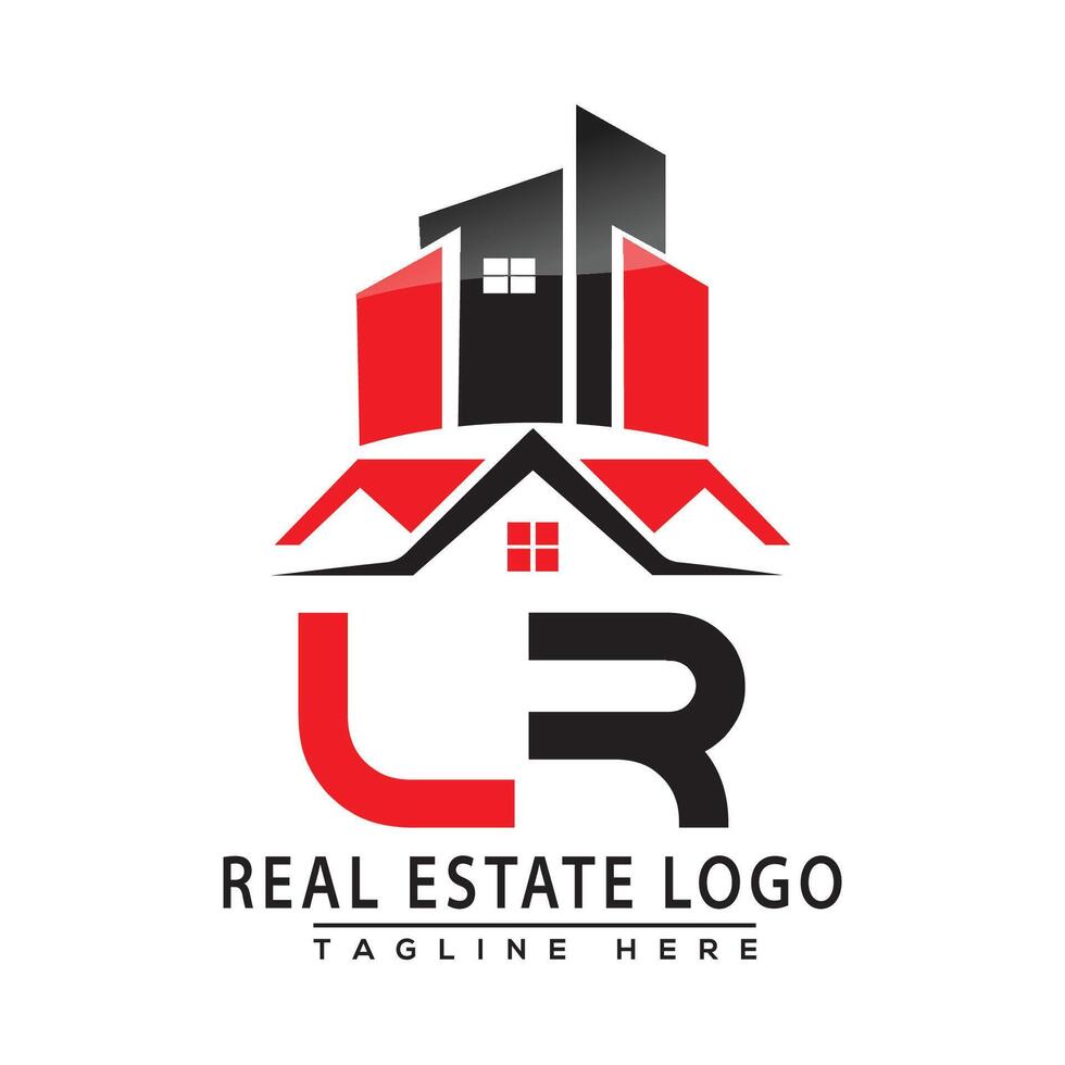 lr echt landgoed logo rood kleur ontwerp huis logo voorraad vector. vector