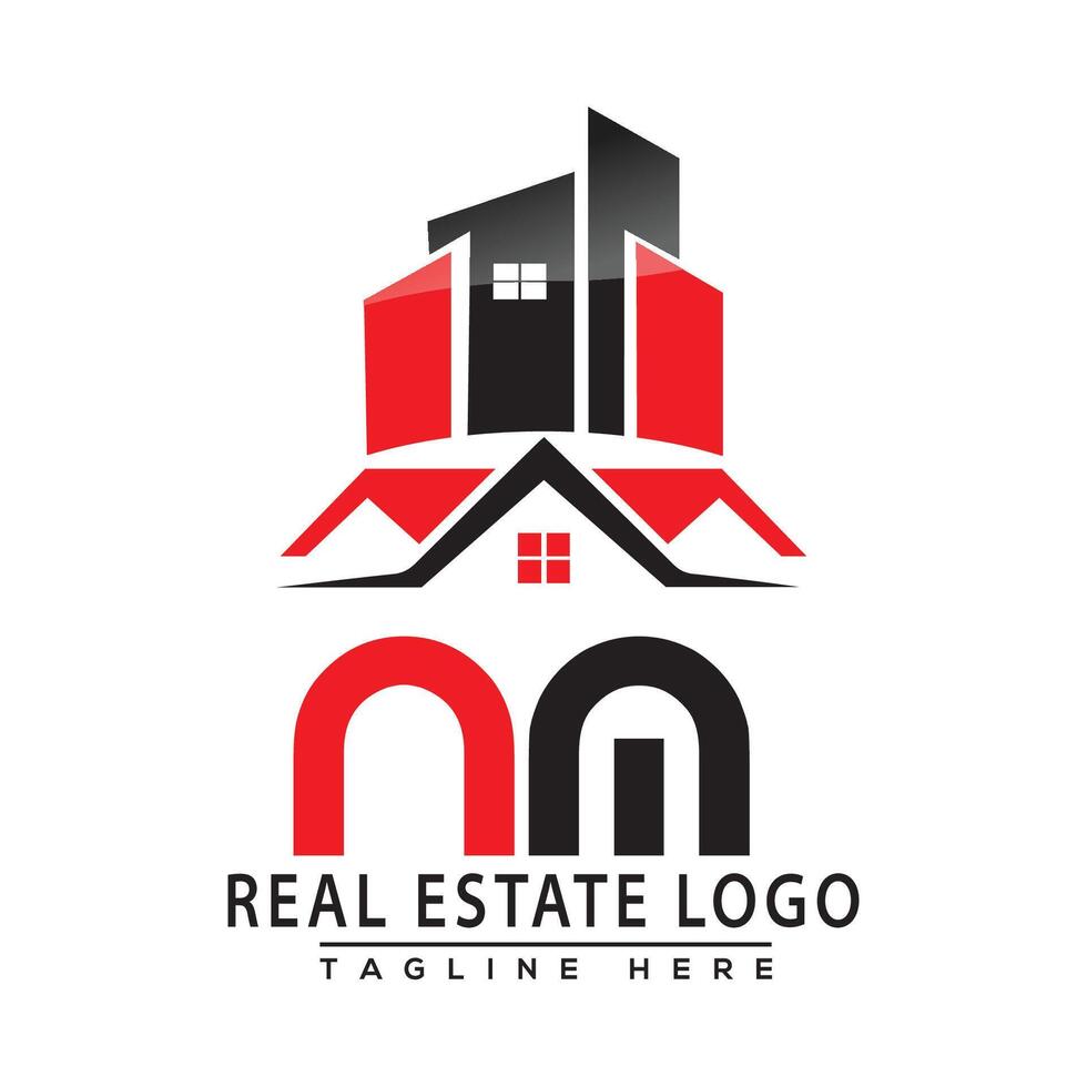 nm echt landgoed logo rood kleur ontwerp huis logo voorraad vector. vector