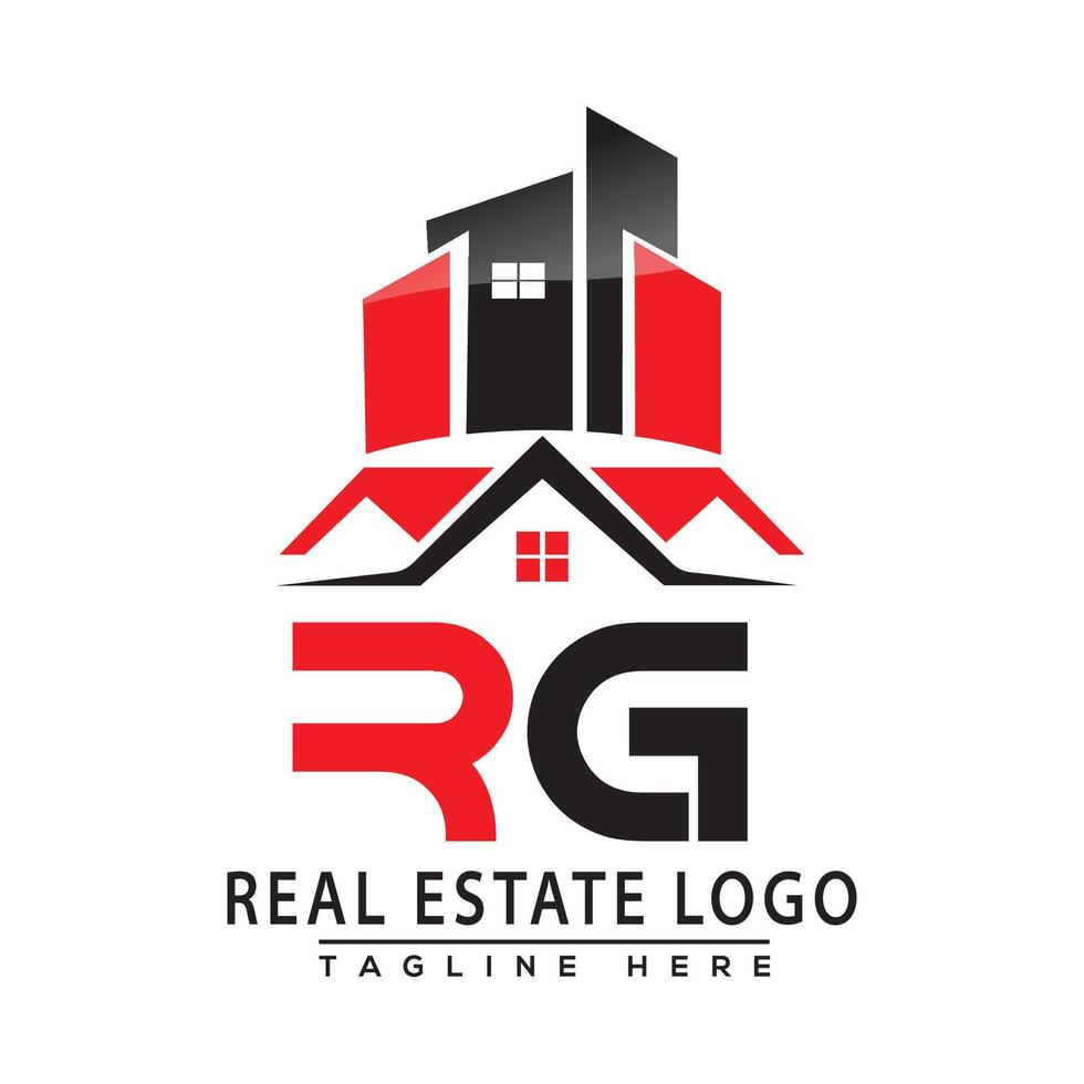 rg echt landgoed logo rood kleur ontwerp huis logo voorraad vector. vector