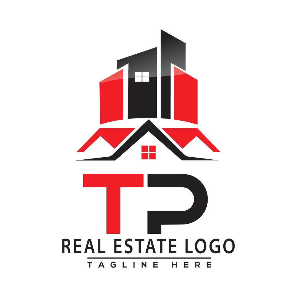 tp echt landgoed logo rood kleur ontwerp huis logo voorraad vector. vector