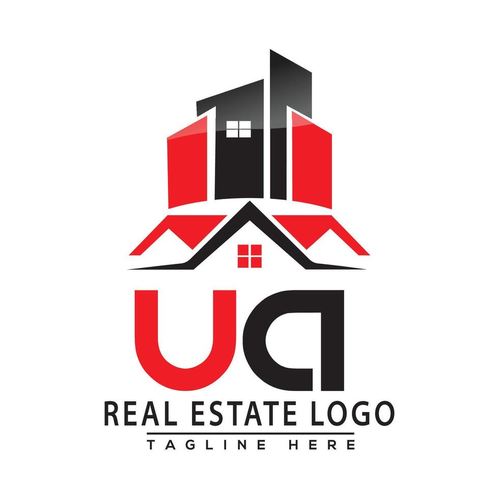 ua echt landgoed logo rood kleur ontwerp huis logo voorraad vector. vector