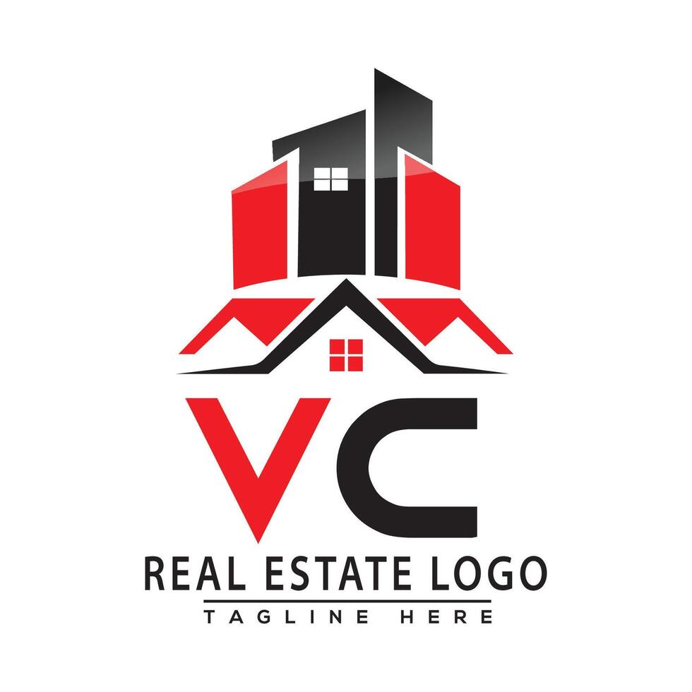 vc echt landgoed logo rood kleur ontwerp huis logo voorraad vector. vector