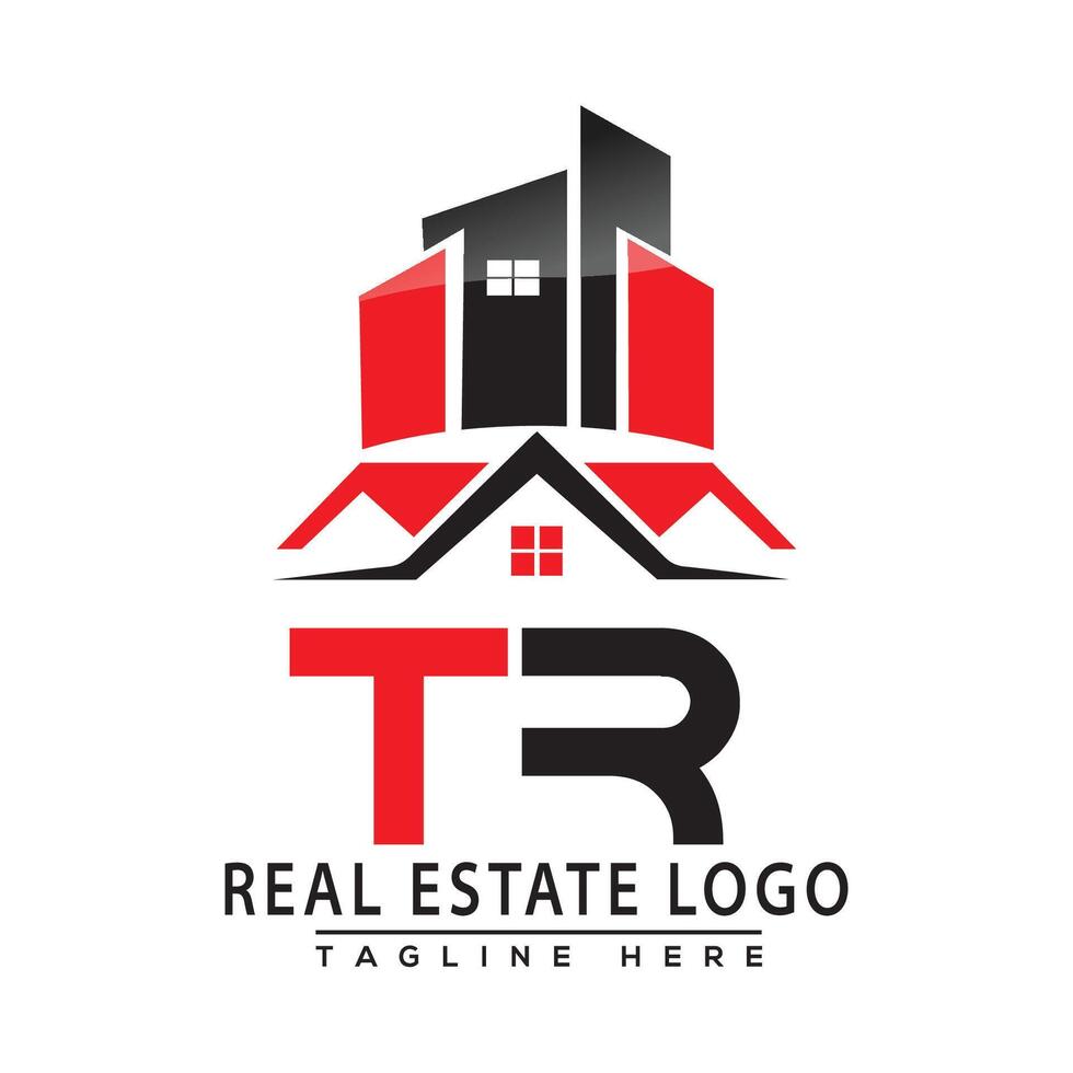 tr echt landgoed logo rood kleur ontwerp huis logo voorraad vector. vector