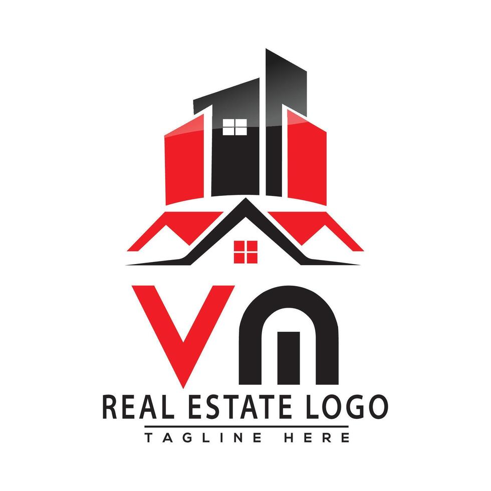 vm echt landgoed logo rood kleur ontwerp huis logo voorraad vector. vector