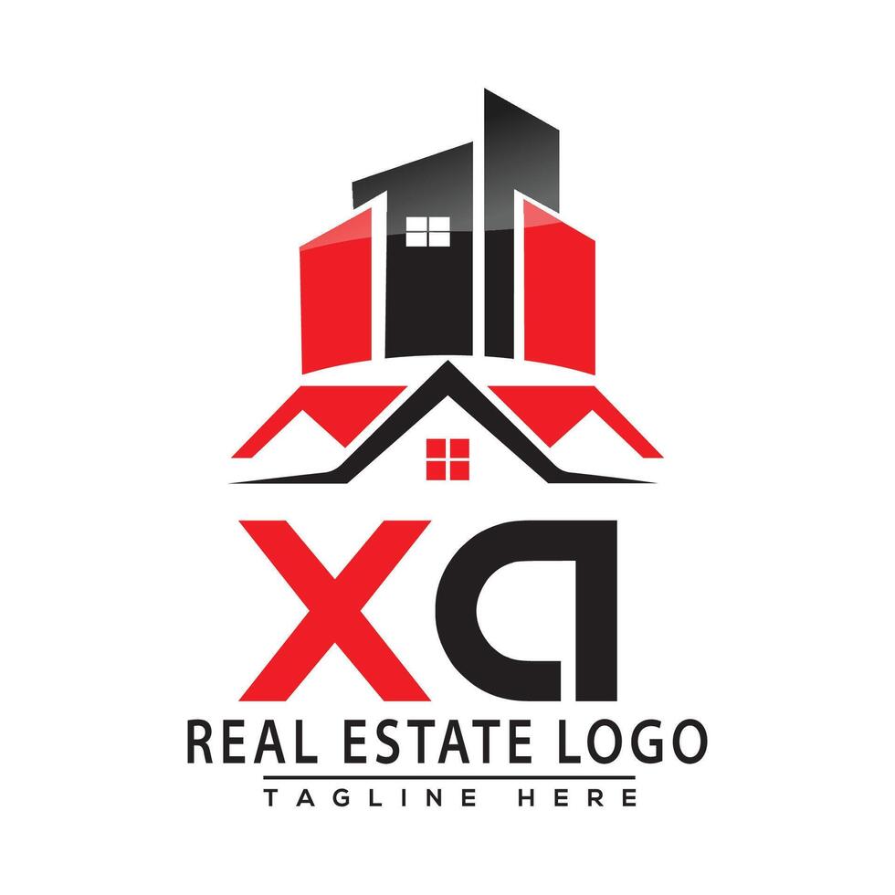 xa echt landgoed logo rood kleur ontwerp huis logo voorraad vector. vector