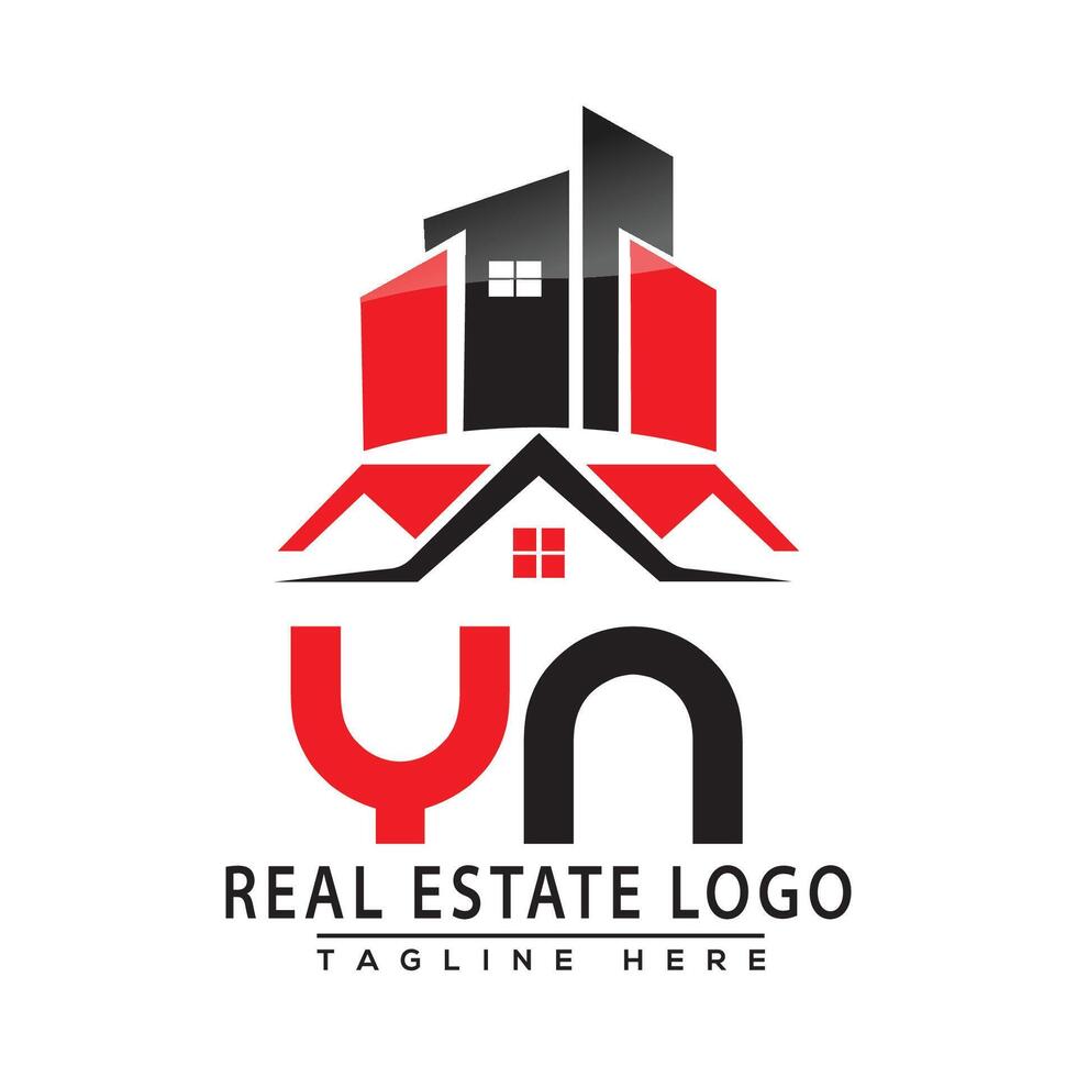 yn echt landgoed logo rood kleur ontwerp huis logo voorraad vector. vector