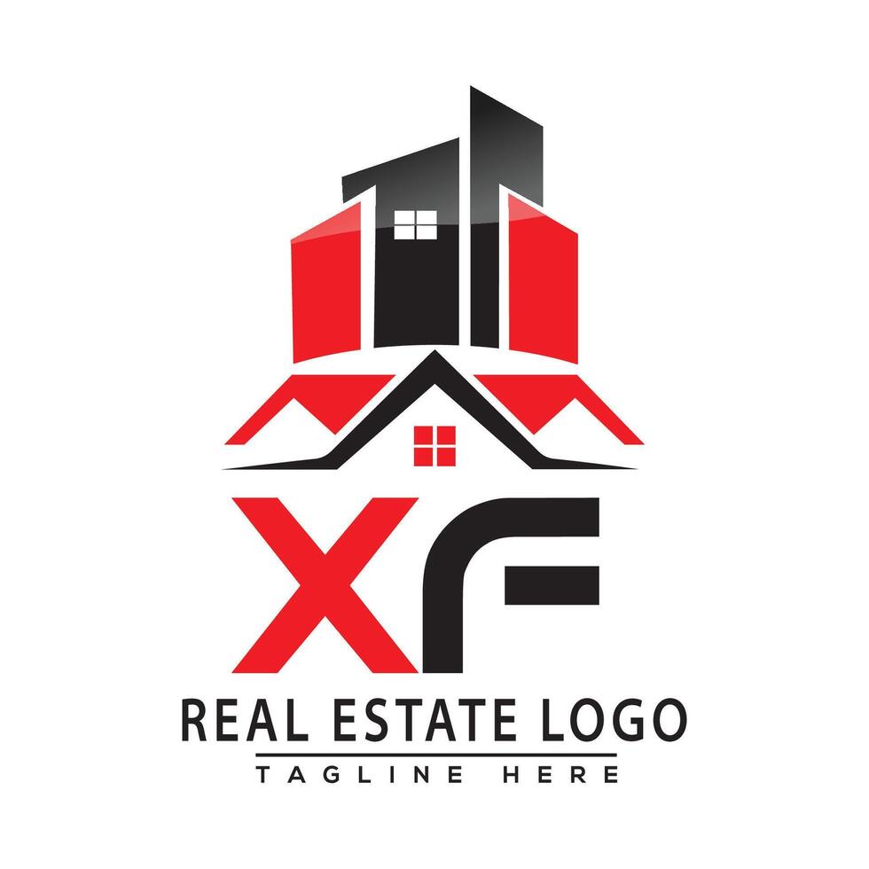 xf echt landgoed logo rood kleur ontwerp huis logo voorraad vector. vector