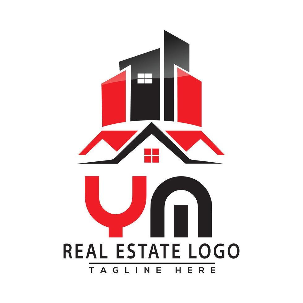 ym echt landgoed logo rood kleur ontwerp huis logo voorraad vector. vector