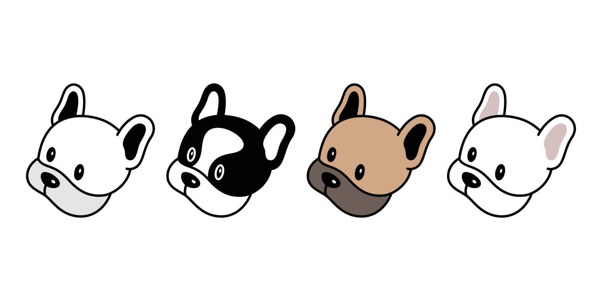 hond vector Frans bulldog icoon gezicht hoofd huisdier puppy tekenfilm karakter symbool tekening illustratie ontwerp