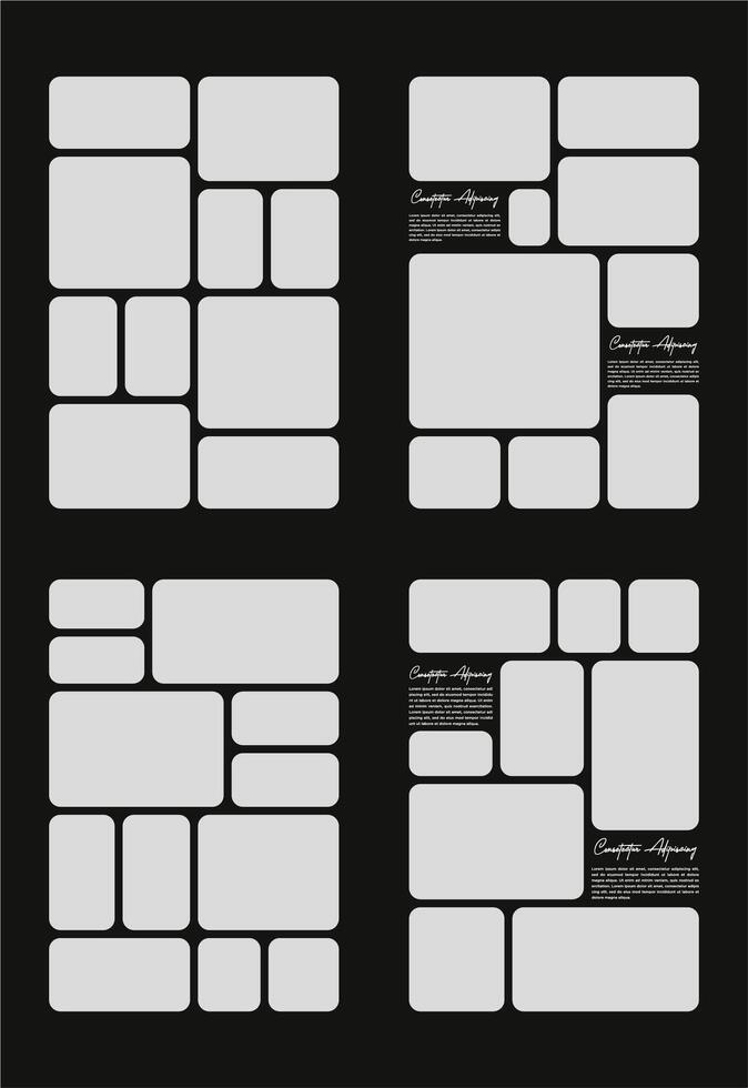 afbeeldingen of foto's kader collage en digitaal foto muur sjabloon vector