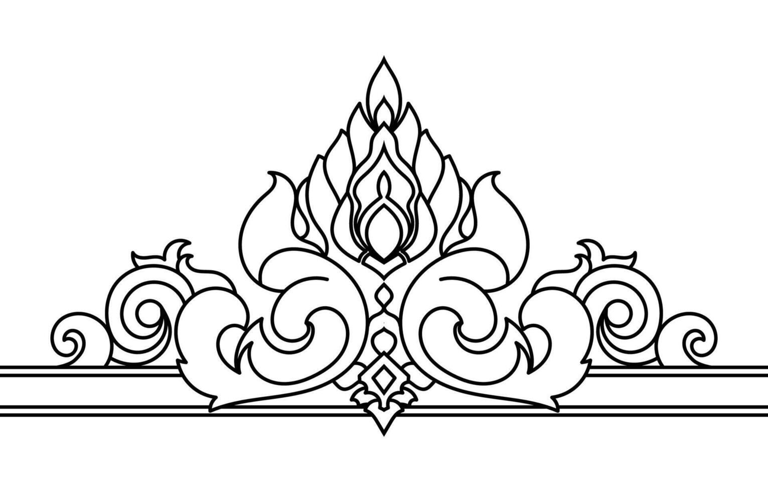 Thais patroon lijnen, componenten van een afbeelding kader voor decoratief kunst werk Aan een wit achtergrond. vector