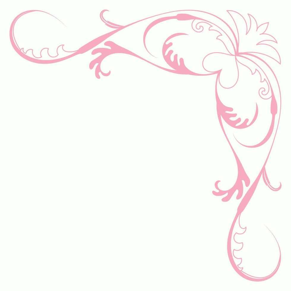 roze wijnoogst hoek, dun lijn Victoriaans midden- leeftijden luxe zwart monogram lijsten, ontwerp elementen verzameling, abstract pictogrammen, gemakkelijk symbolen van bloemen. vector