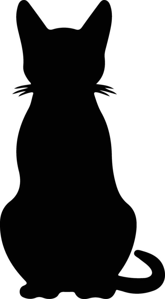 Siamees kat zwart silhouet vector