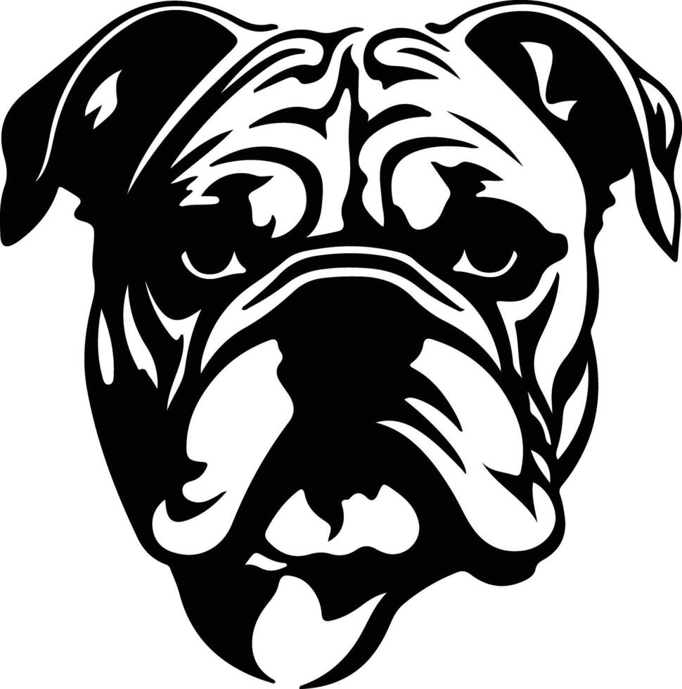 bulldog silhouet portret vector