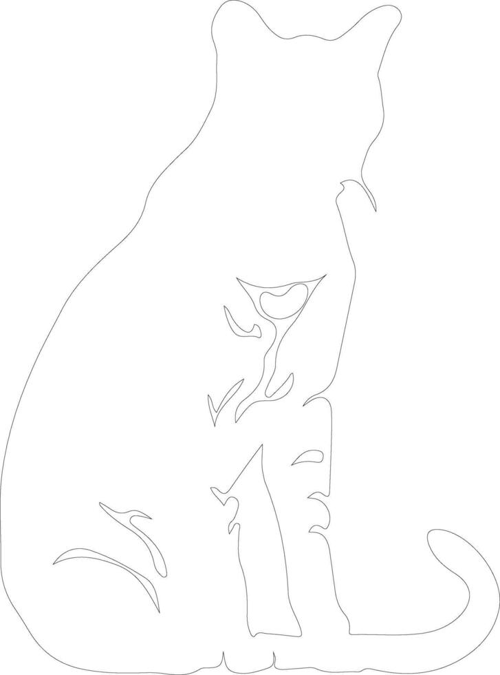 Afrikaanse wild kat schets silhouet vector