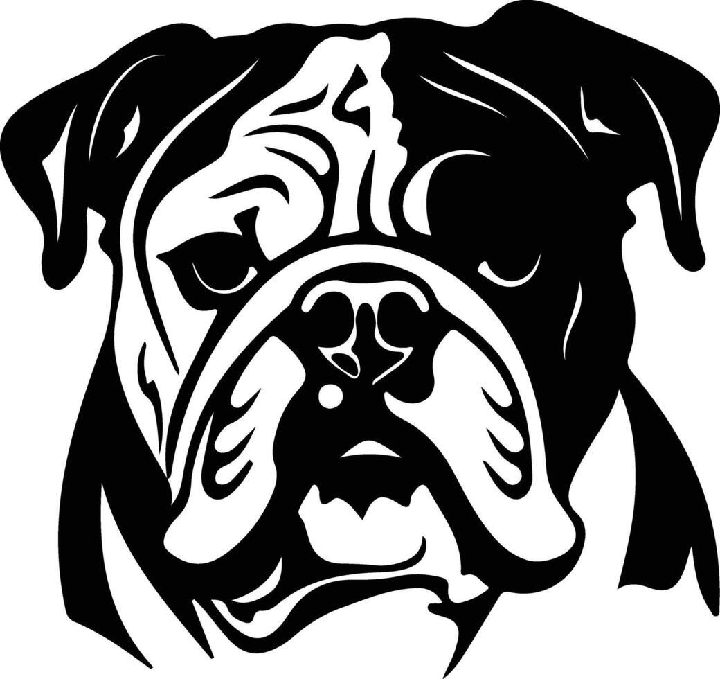 Engels bulldog zwart silhouet vector