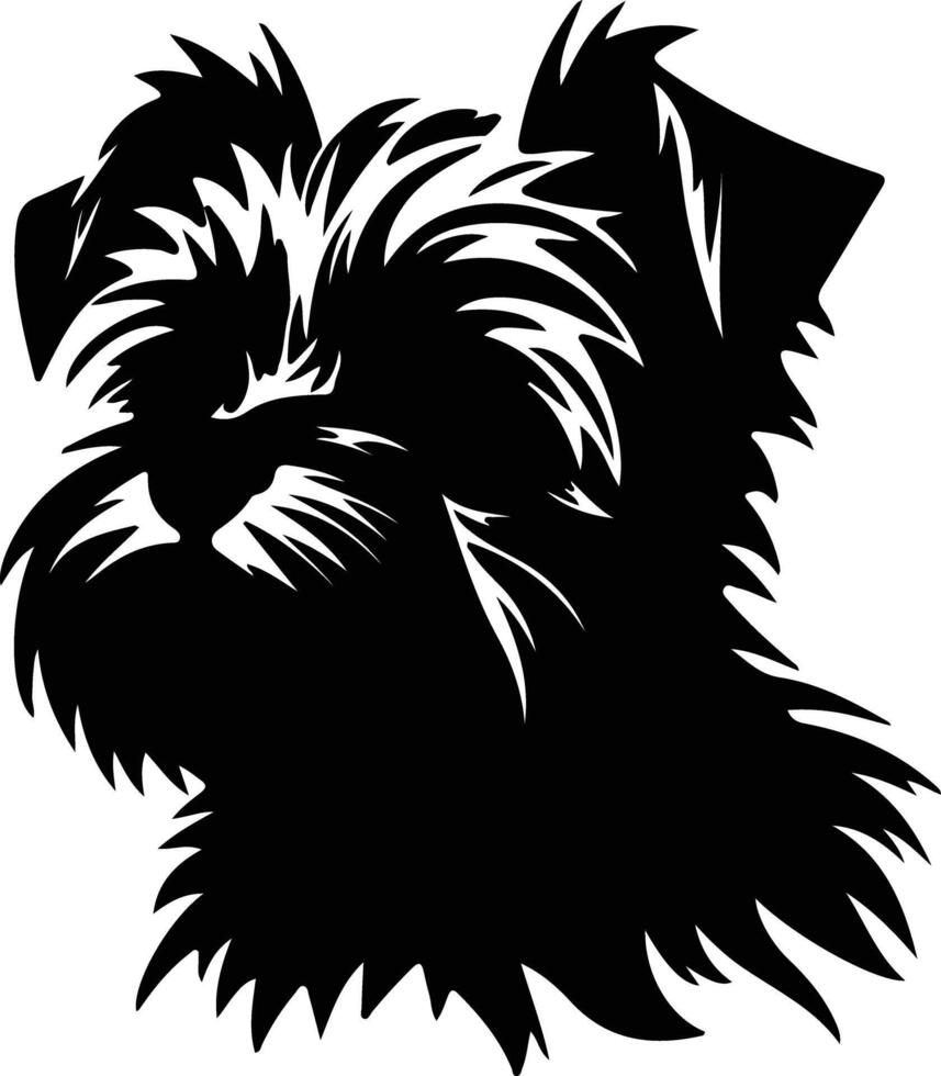 affenpinscher puppy silhouet portret vector