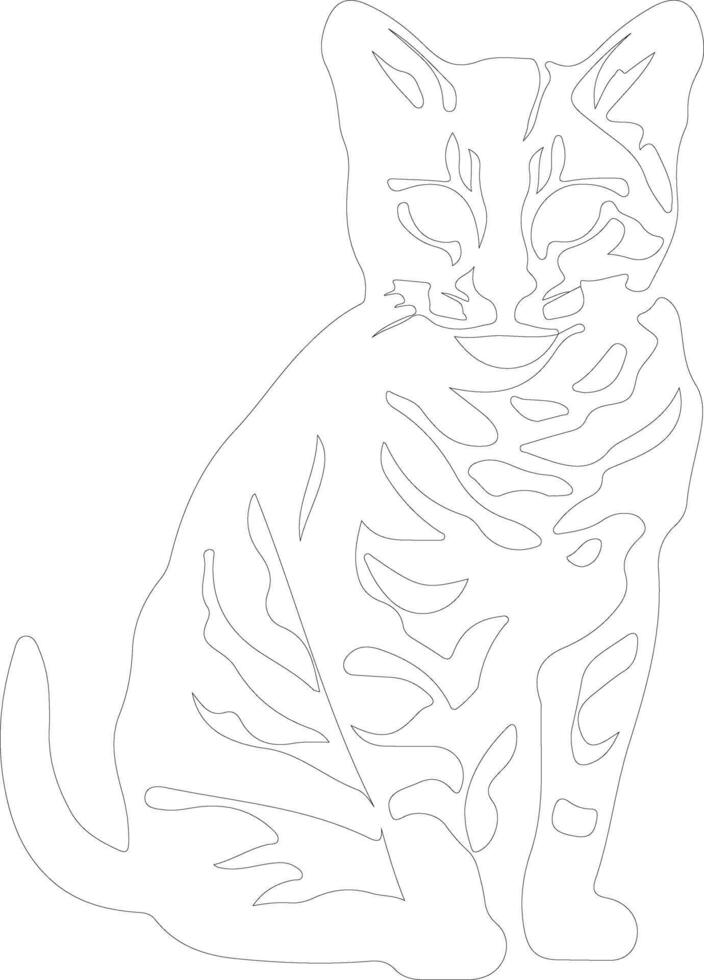 Bengalen kat schets silhouet vector