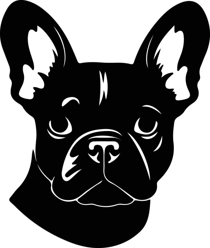 Frans bulldog silhouet portret vector