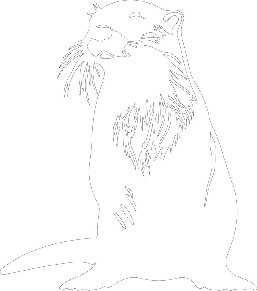 Otter zee schets silhouet vector