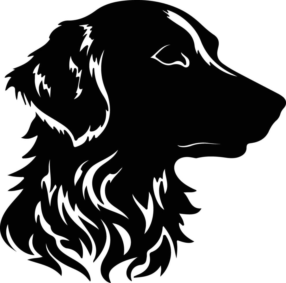 gekruld bedekt retriever silhouet portret vector