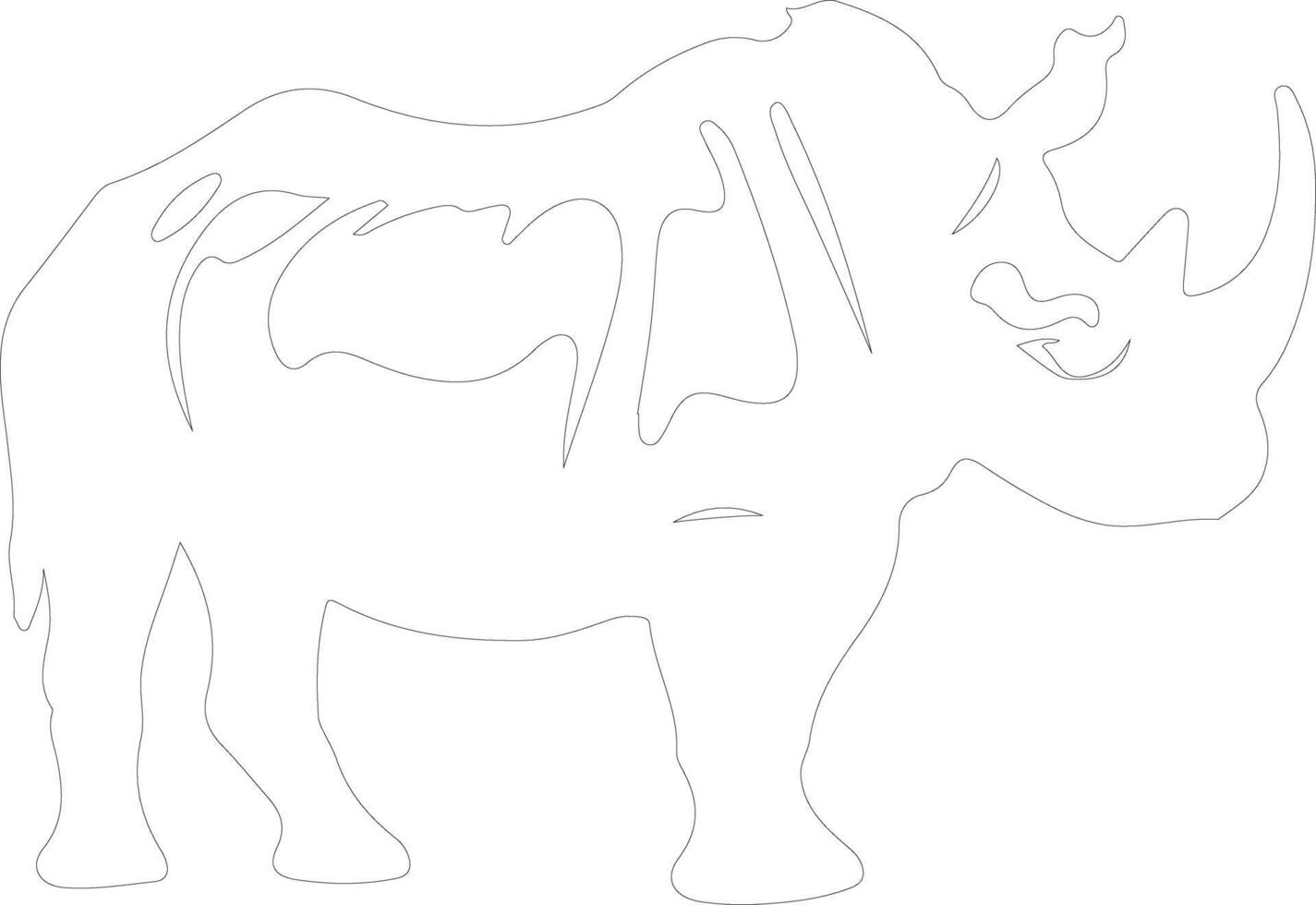 neushoorn schets silhouet vector