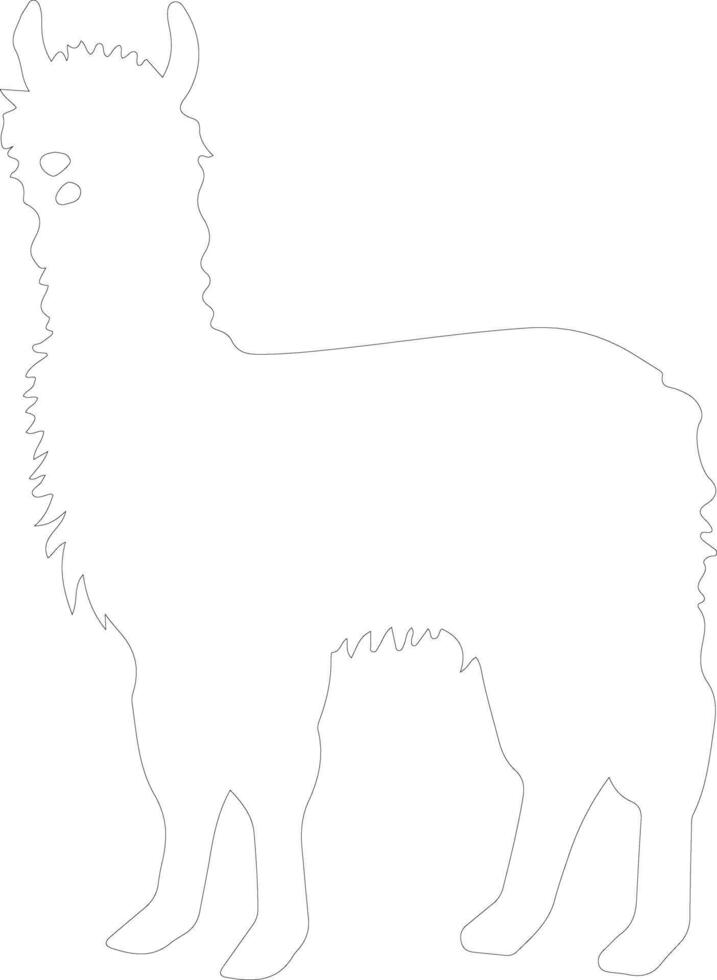 alpaca schets silhouet vector