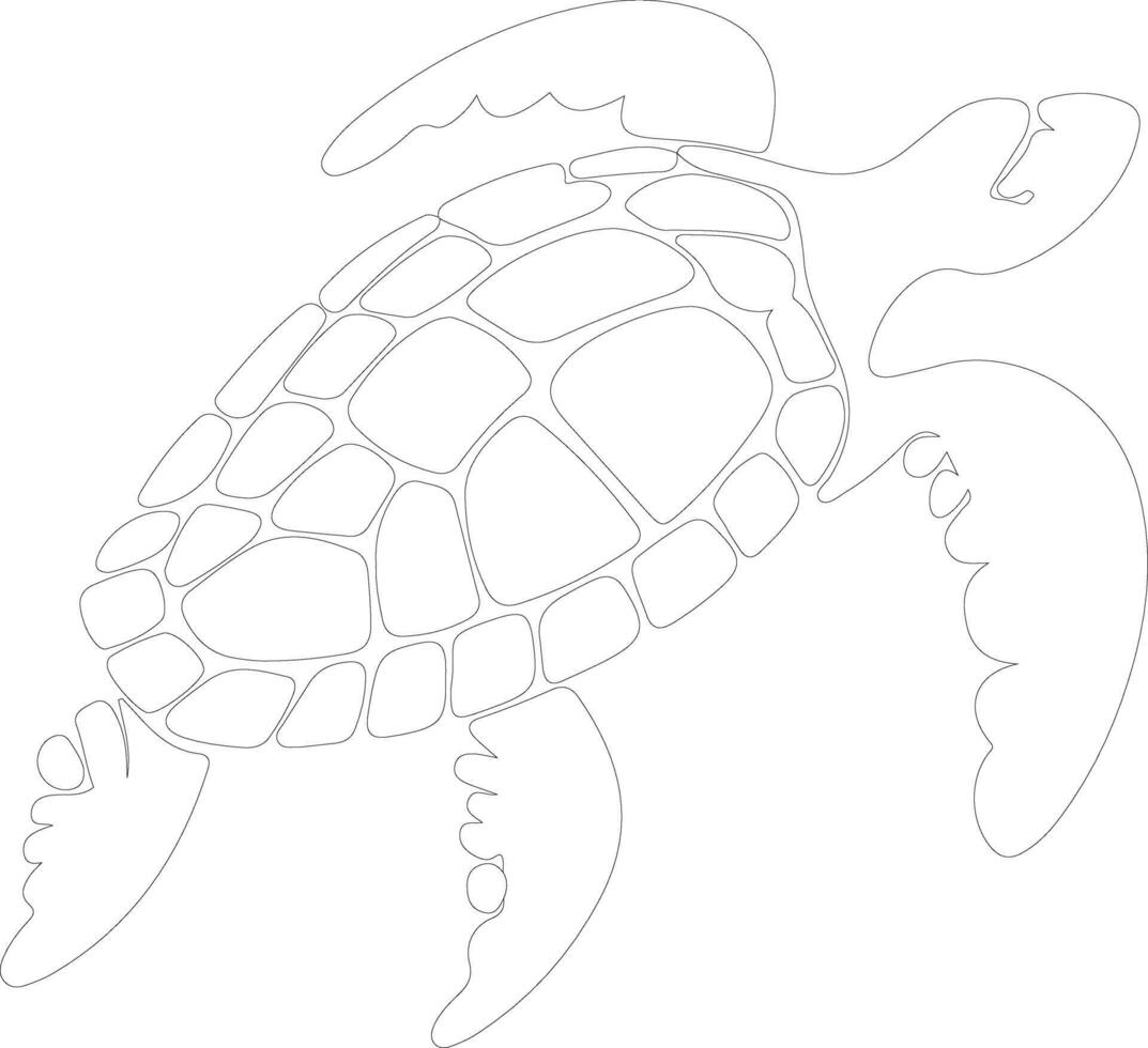 zee schildpad schets silhouet vector
