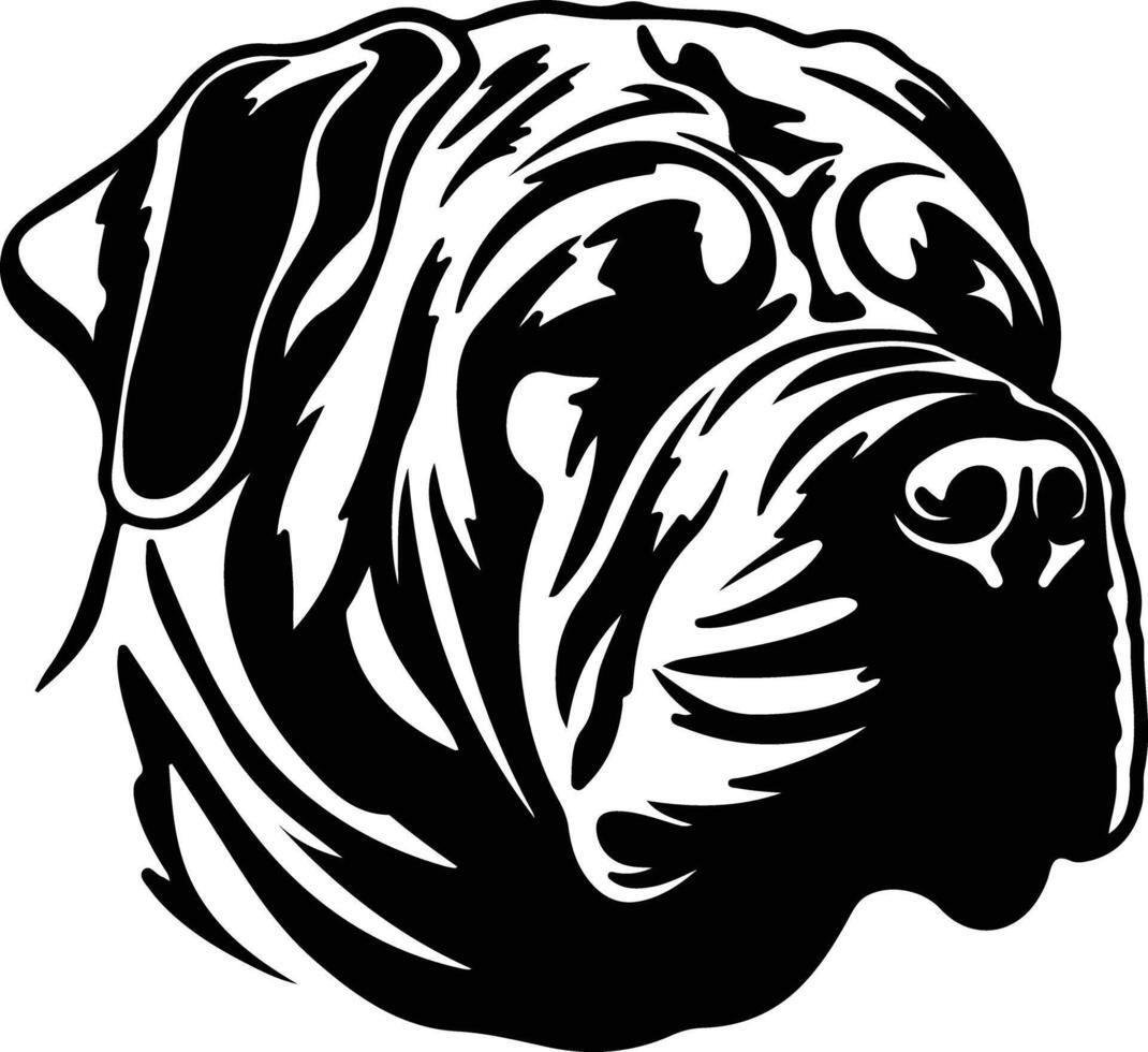 Chinese shar-pei silhouet portret vector